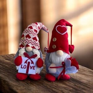 Valentine’s Red and Gray Holiday Gnomes 💌